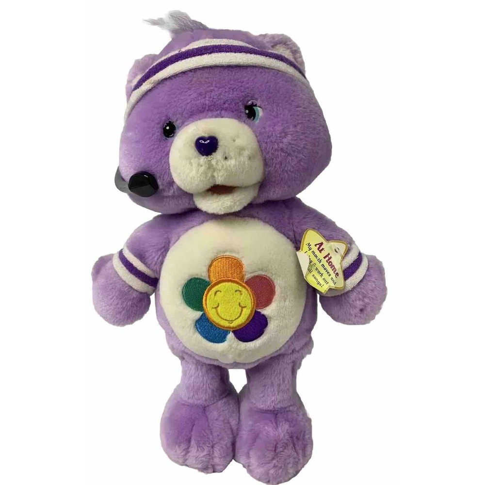 Care Bear Plush Fit n Fun Harmony Bear Exercise Purple Talking Sings Works
